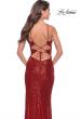 Picture of: Stretch Sequin Dress with Unique Front Cut Outs in Red, Style: 31549, Detail Picture 5