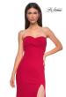 Picture of: Simple Strapless Jersey Dress with Criss Cross Bodice in Red , Style 32863, Detail Picture 5