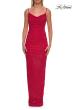Picture of: Rhinestone Cowl Neck Gown with Open Back and Ruching in Red, Style: 33302, Detail Picture 5