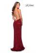 Picture of: HIgh Neck Sequin Gown with Open Back and Slit in Red, Style: 28529, Detail Picture 6