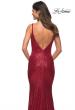 Picture of: Long Stretch Sequin Gown with Low Back in Red, Detail Picture 6