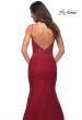 Picture of: Mermaid Lace Prom Dress with Sheer Jeweled Bodice in Red, Detail Picture 6