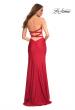 Picture of: Strapless Evening Dress with Ruffle on Slit in Red, Detail Picture 6