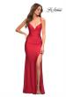 Picture of: Intricate Criss-Cross Ruched Bodice Prom Dress in Red, Detail Picture 6