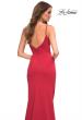 Picture of: Simple Thick Jersey Gown with High Skirt Slit in Red, Detail Picture 6