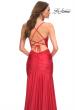 Picture of: Long Jersey Ruched Gown with Dramatic Skirt in Red, Detail Picture 6