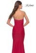 Picture of: Elegant Ruched Strapless Gown with Deep V in Red, Style: 31226, Detail Picture 6