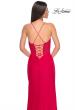 Picture of: Fitted Jersey Dress with Fishnet Rhinestone Illusion Bustier Top in Red, Style: 32230, Detail Picture 6