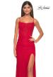 Picture of: Stretch Lace Gown with Boning Detail and Lace Up Back in Red, Style: 32237, Detail Picture 6