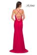 Picture of: Open Back Prom Dress with Rhinestone Detail Neckline in Red , Style 32851, Detail Picture 6