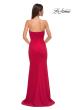 Picture of: Simple Strapless Jersey Dress with Criss Cross Bodice in Red , Style 32863, Detail Picture 6