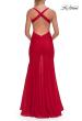 Picture of: Ruched Mesh Gown with Cutout Back in Red, Style: 33626, Detail Picture 6