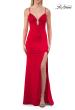 Picture of: Simple Jersey Gown with Cutout Bust and Open Cross-Back in Red, Style: 33745, Detail Picture 6
