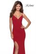 Picture of: Long Jersey Prom Dress with Cut Out Open Back in Red, Style: 28567, Detail Picture 7