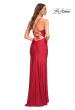 Picture of: Intricate Criss-Cross Ruched Bodice Prom Dress in Red, Detail Picture 7