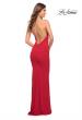 Picture of: Rhinestone Strap Net Jersey Dress with Ruching in Red, Style: 30793, Detail Picture 7