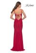 Picture of: Jeweled Modified Scoop Neck Jersey Dress with Open Back in Red, Style: 31218, Detail Picture 7