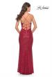 Picture of: Sequin Stretch Long Prom Dress with Banded Waist in Red, Style: 31409, Detail Picture 7