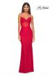Picture of: Jersey Dress with Illusion Waist and Bustier Top in Red, Style: 32258, Detail Picture 7
