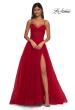 Picture of: Prom Dress with Sparkle Tulle and Ruched Corset Top in Red, Style: 32680, Detail Picture 7