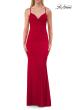 Picture of: Net Jersey Gown with Sheer Cutouts and Open Back in Red, Style: 33708, Detail Picture 7