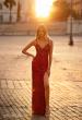 Picture of: Print Sequin Long Prom Dress with Lace Up Back in Red, Style: 31933, Detail Picture 2
