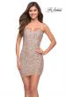 Picture of: Perfect Short Sequin Mini Dress with Deep V in Rose Gold, Style 30923, Main Picture