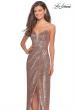 Picture of: Strapless Sequin Homecoming Dress with Tapered Skirt in Rose Gold, Style: 28180, Detail Picture 3