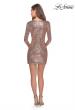 Picture of: Long Sleeve Sequin Dress with Side Ruching in Rose Gold, Style: 28219, Detail Picture 3