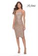 Picture of: Sequin Midi Evening Dress with One Shoulder in Rose Gold, Style: 30935, Detail Picture 6