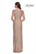 Picture of: Sequin Evening Dress with Ruching and V Neckline in Rose Gold, Style: 30865, Back Picture