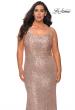 Picture of: Stretch Lace Plus Size Prom Dress with Criss Cross Back in Rose Gold, Style: 28842, Detail Picture 8