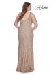 Picture of: Fitted Stretch Sequin Plus Size Dress with V Neck in Rose Gold, Style: 31163, Detail Picture 8
