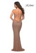 Picture of: Soft Sequin Long Gown with Lace Up Back in Rose Gold, Back Picture
