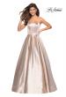 Picture of: Long Metallic Strapless A Line Ball Gown in Rose Gold, Style: 27280, Detail Picture 1