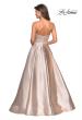 Picture of: Long Metallic Strapless A Line Ball Gown in Rose Gold, Style: 27280, Detail Picture 2