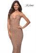 Picture of: Soft Sequin Long Gown with Lace Up Back in Rose Gold, Detail Picture 5