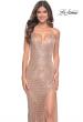 Picture of: Stunning Long Gown with Rhinestone Embellished Fishnet in Rose Gold, Style: 31929, Detail Picture 5