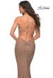 Picture of: Soft Sequin Long Gown with Lace Up Back in Rose Gold, Detail Picture 6