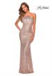Picture of: Sequin Pyramid Neck Prom Dress with Open Back in Rose Gold, Style: 28650, Detail Picture 7