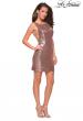 Picture of: Sequin Short Mini Dress with Low Scoop Back in Rose Gold, Style: 26614, Detail Picture 1