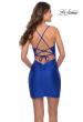 Picture of: Flattering Deep V Ruched Mini Dress with Tie Back in Royal Blue, Style: 30947, Detail Picture 8