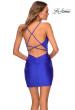 Picture of: Short Jersey Homecoming Dress with Ruching in Royal Blue, Style: 29260, Back Picture