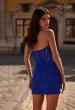 Picture of: Rhinestone Strapless Homecoming Dress with U Slit in Royal Blue, Style 32658, Back Picture