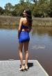 Picture of: Strapless Ruched Cutout Mini Dress in Royal Blue, Style: 33183, Back Picture