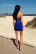 Picture of: Strapless Cutout Corset Ruched Mini Dress in Royal Blue, Style: 33236, Back Picture