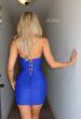 Picture of: Strapless Sparkle Lace-Up Mini Dress in Royal Blue, Style: 33931, Back Picture