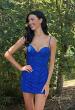Picture of: Stretch Lace Short Dress with Bustier Top in Royal Blue, Style: 32624, Detail Picture 5