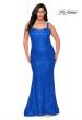 Picture of: Stretch Lace Curve Prom Dress with Rhinestones in Royal Blue, Style: 28798, Main Picture