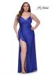 Picture of: Rhinestone Embellished Jersey Dress with Lace Illusion Back in Royal Blue, Style: 31309, Main Picture